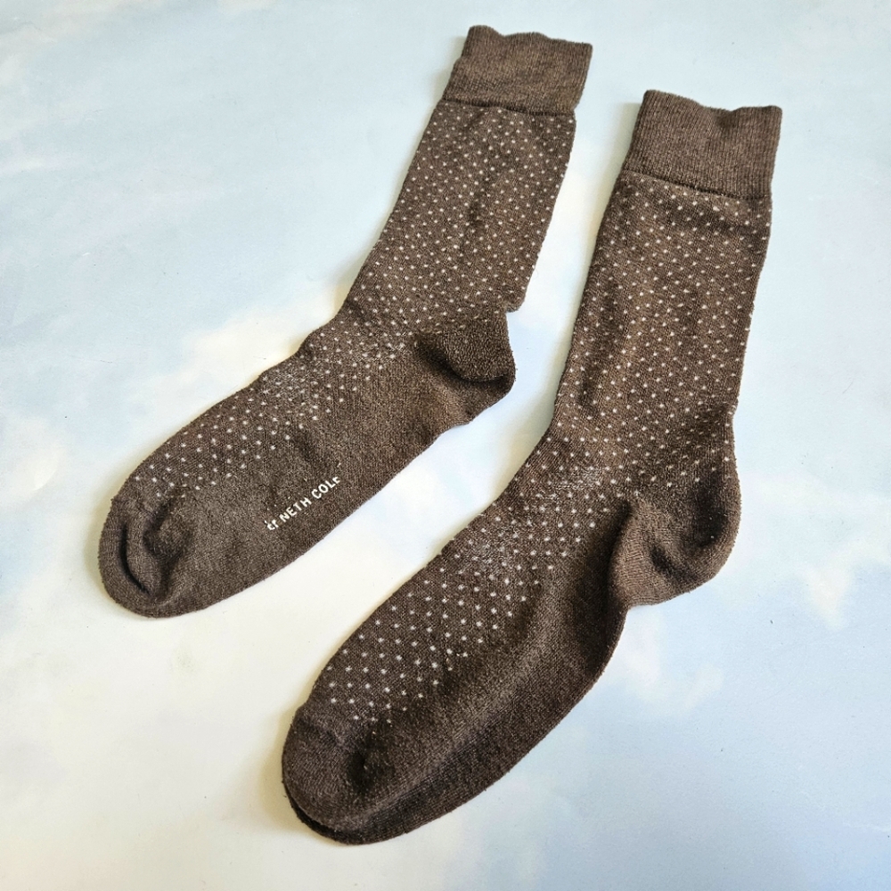 Kenneth Cole Brown Polka Dot Socks Suiting Socks Loved
